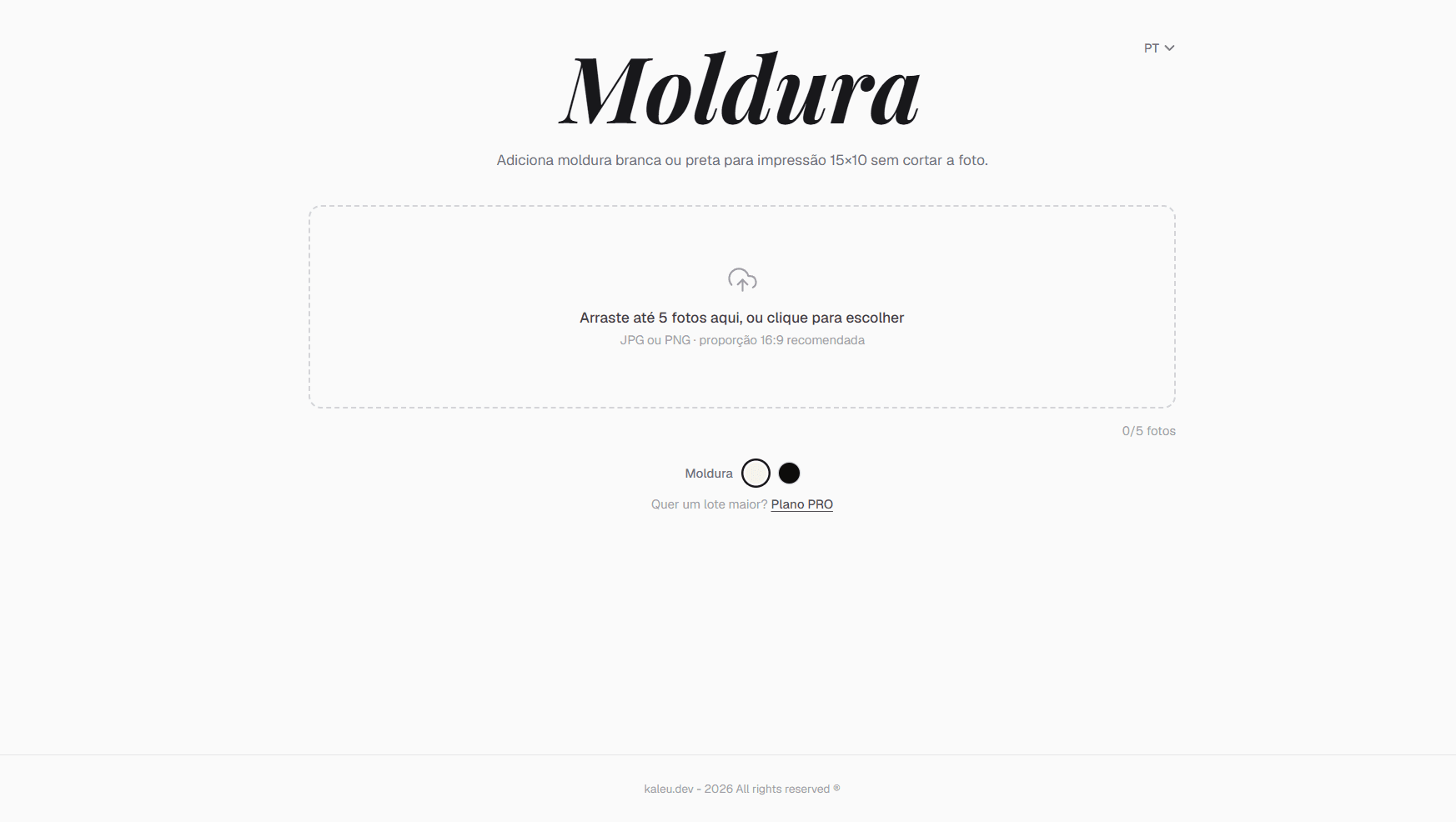 Moldura - tela principal