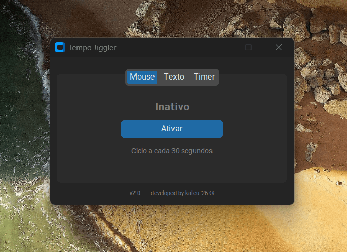 Tempo Jiggler - interface principal